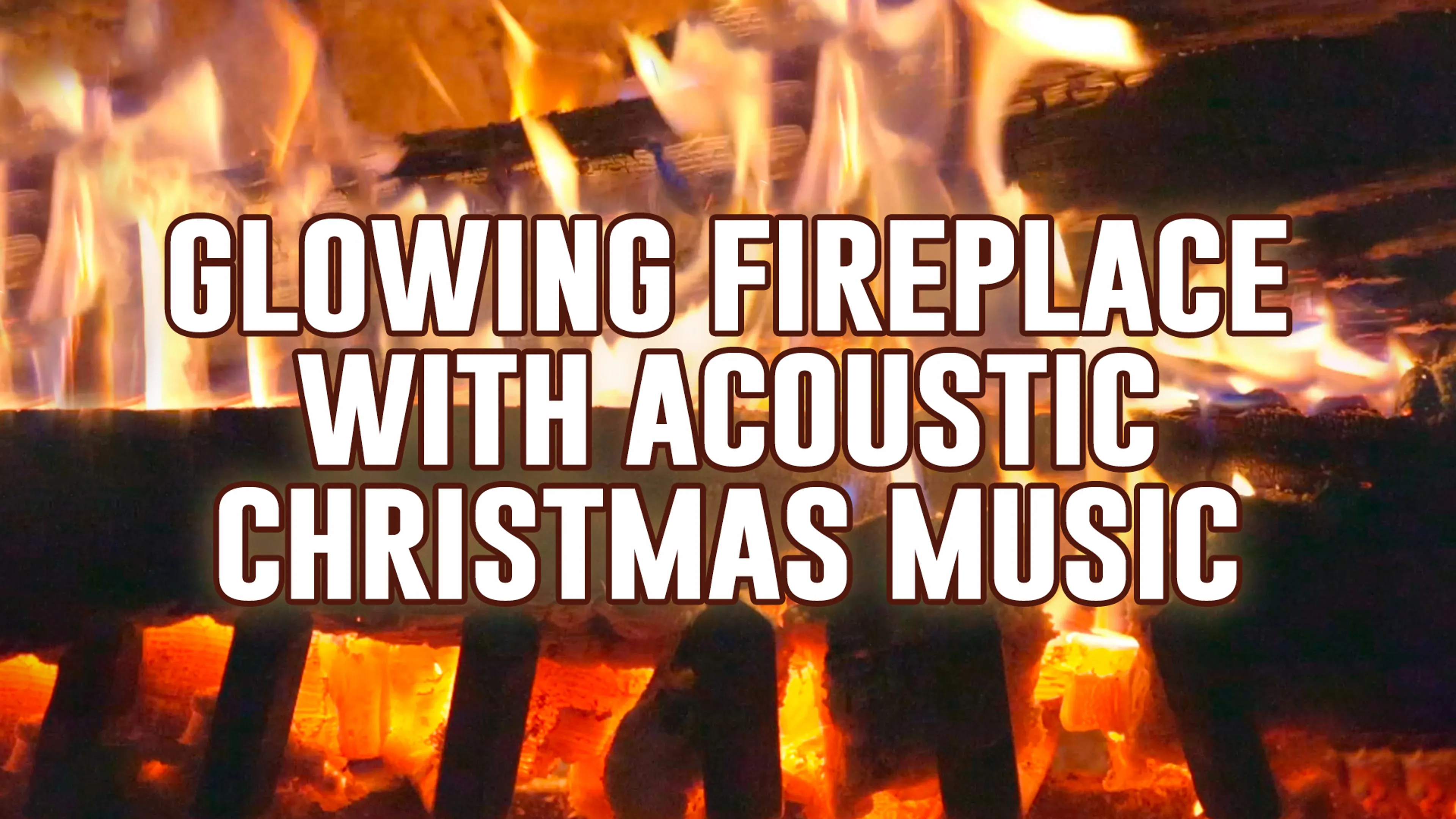 Glowing Fireplace with Acoustic Christmas Music poster